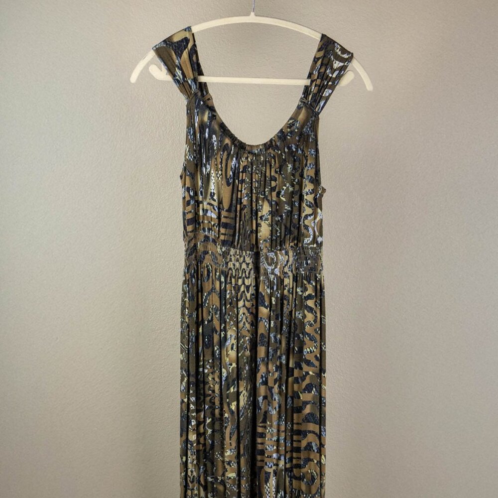 Spense Abstract Maxi Dress | Size L | Stretchy Sleeveless